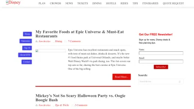 Screenshot of Disneytouristblog.com