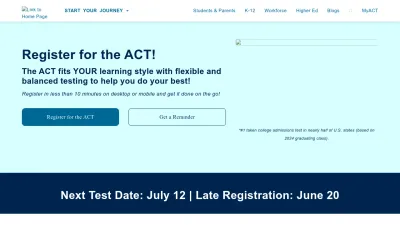Screenshot preview of act.org
