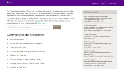Screenshot of Archive.nyu.edu