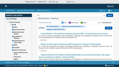 Screenshot of Search.coe.int