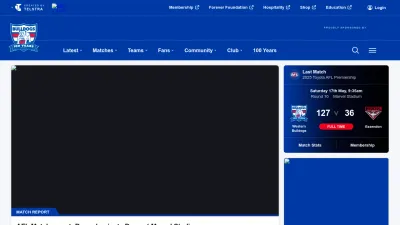 Screenshot of Westernbulldogs.com.au
