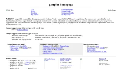 Screenshot of Gnuplot.info