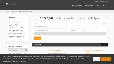 Screenshot of Marketplace.eclipse.org