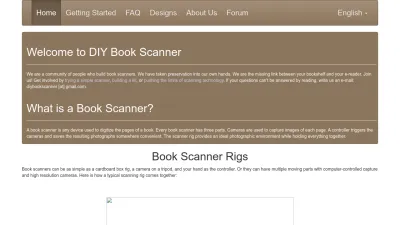 Screenshot of Diybookscanner.org