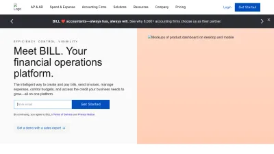 Screenshot of Bill.com