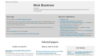 Screenshot of Nickbostrom.com