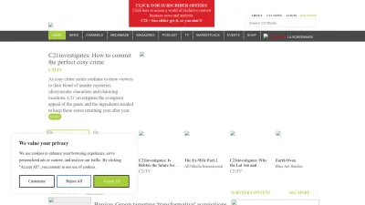Screenshot of C21media.net
