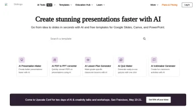 Screenshot of Slidesgo.com