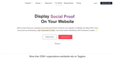 Screenshot of Taggbox.com
