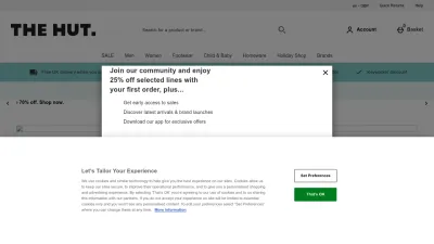 Screenshot of Thehut.com