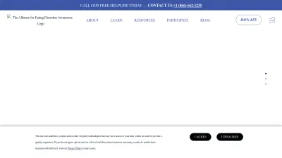 Screenshot of Allianceforeatingdisorders.com