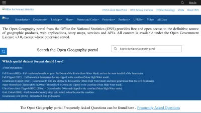 Screenshot of Geoportal.statistics.gov.uk