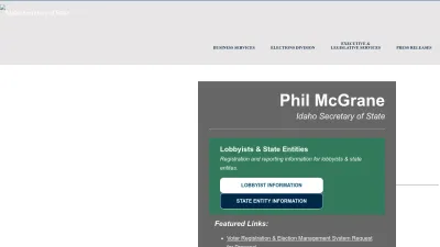 Screenshot of Sos.idaho.gov