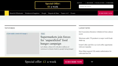 Screenshot of Thegrocer.co.uk