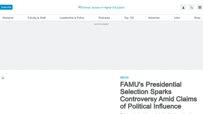 Screenshot of Diverseeducation.com