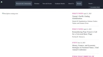 Screenshot of Levyinstitute.org