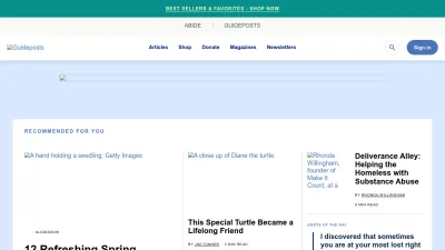 Screenshot of Guideposts.org