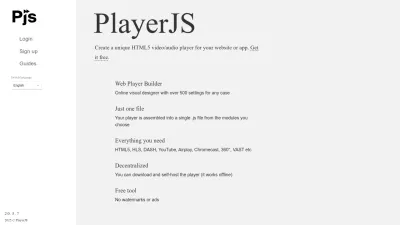 Screenshot of Playerjs.com