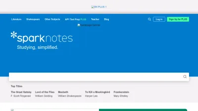 Screenshot of Sparknotes.com
