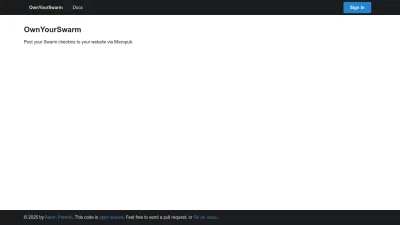 Screenshot of Ownyourswarm.p3k.io