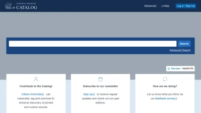 Screenshot preview of catalog.archives.gov