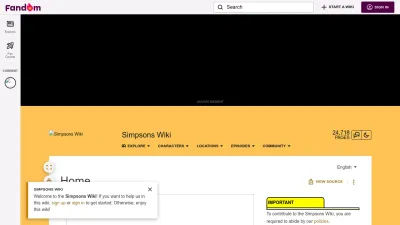 Screenshot preview of simpsons.fandom.com