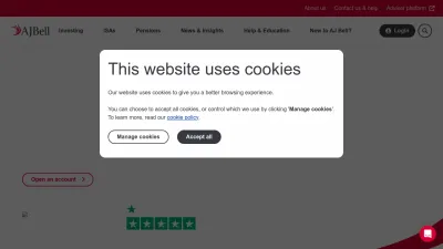 Screenshot preview of ajbell.co.uk
