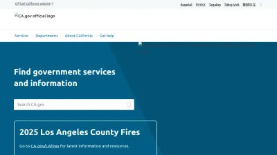 Screenshot preview of ca.gov