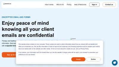 Screenshot preview of hushmail.com