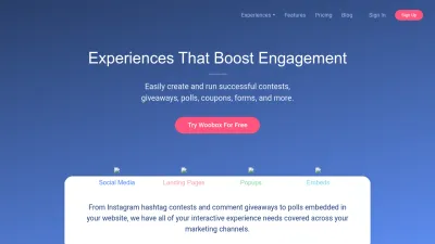 Screenshot preview of woobox.com
