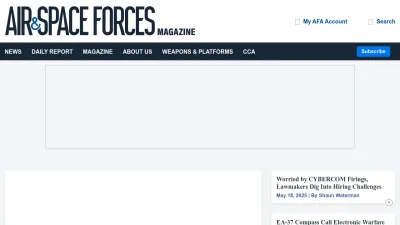 Screenshot of Airandspaceforces.com