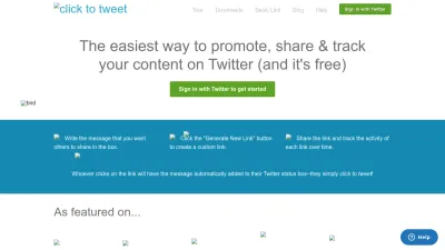Screenshot preview of clicktotweet.com