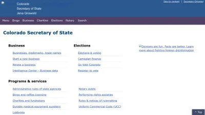Screenshot of Coloradosos.gov