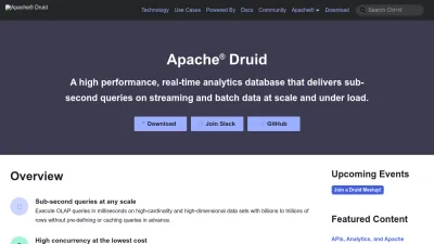Screenshot of Druid.apache.org