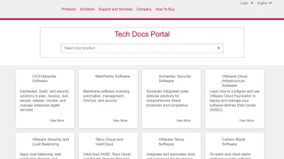 Screenshot preview of techdocs.broadcom.com