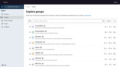 Screenshot of Invent.kde.org