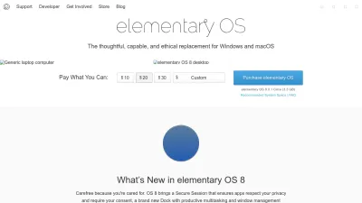 Screenshot preview of elementary.io