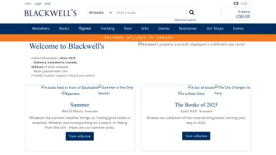 Screenshot preview of blackwells.co.uk