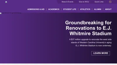 Screenshot preview of wcu.edu