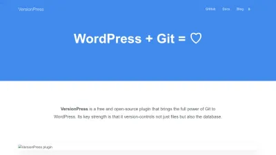 Screenshot preview of versionpress.com
