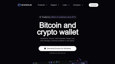 Screenshot preview of exodus.com