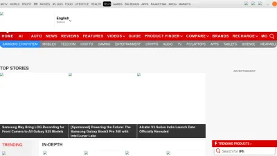 Screenshot of Gadgets360.com