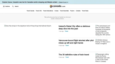 Screenshot of O.canada.com
