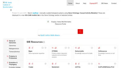 Screenshot preview of expasy.org