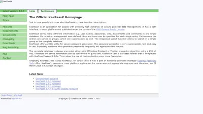 Screenshot of Keepassx.org