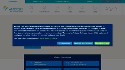 Screenshot preview of nice.aeroport.fr