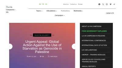 Screenshot of Viacampesina.org