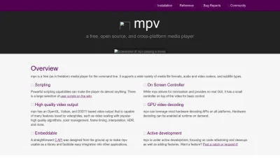 Screenshot of Mpv.io