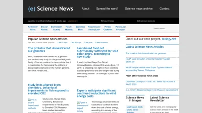 Screenshot of Esciencenews.com