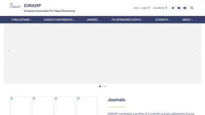 Screenshot of Eurasip.org